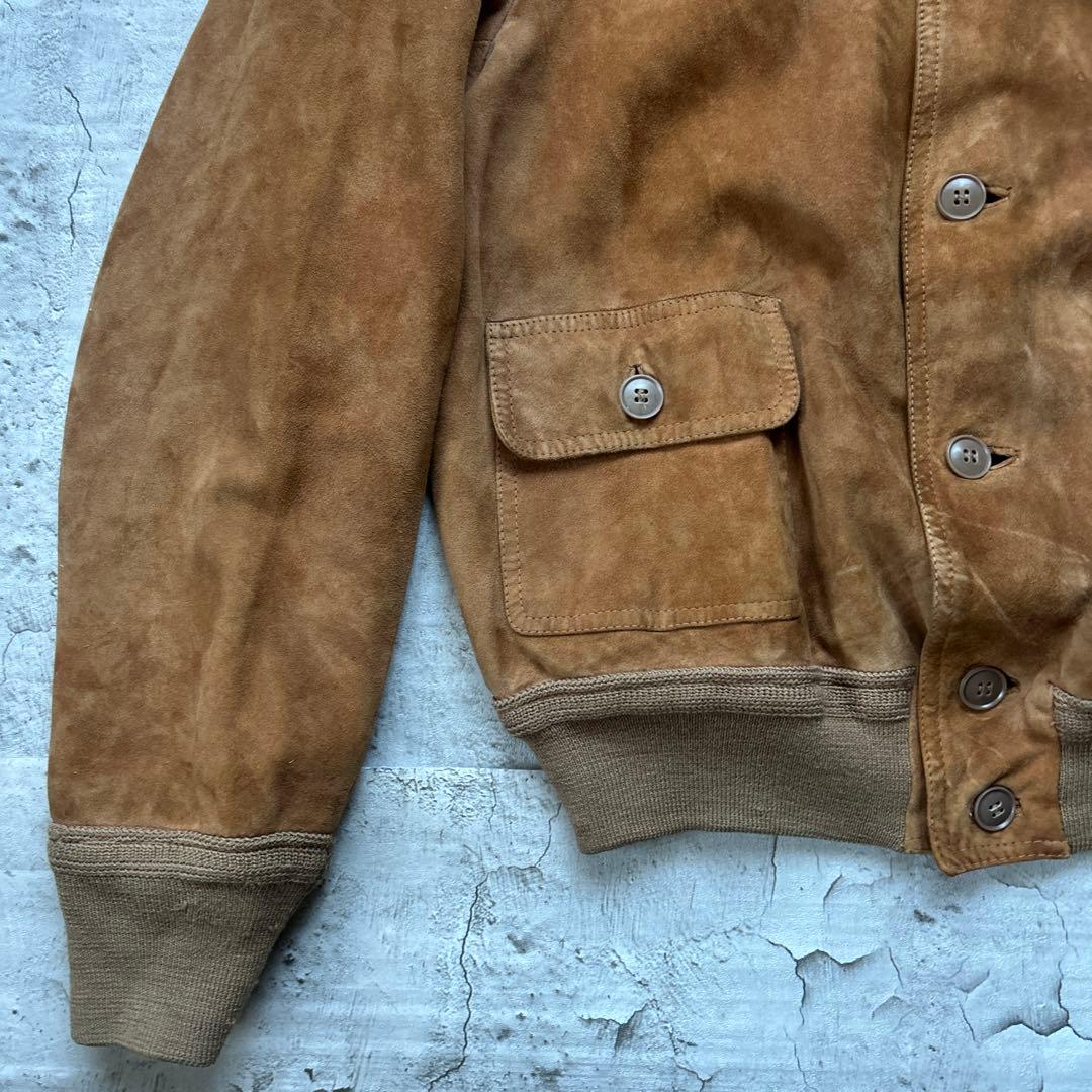 Vintage 80s ユーロ レザージャケット スエードジャケット 52の通販は
