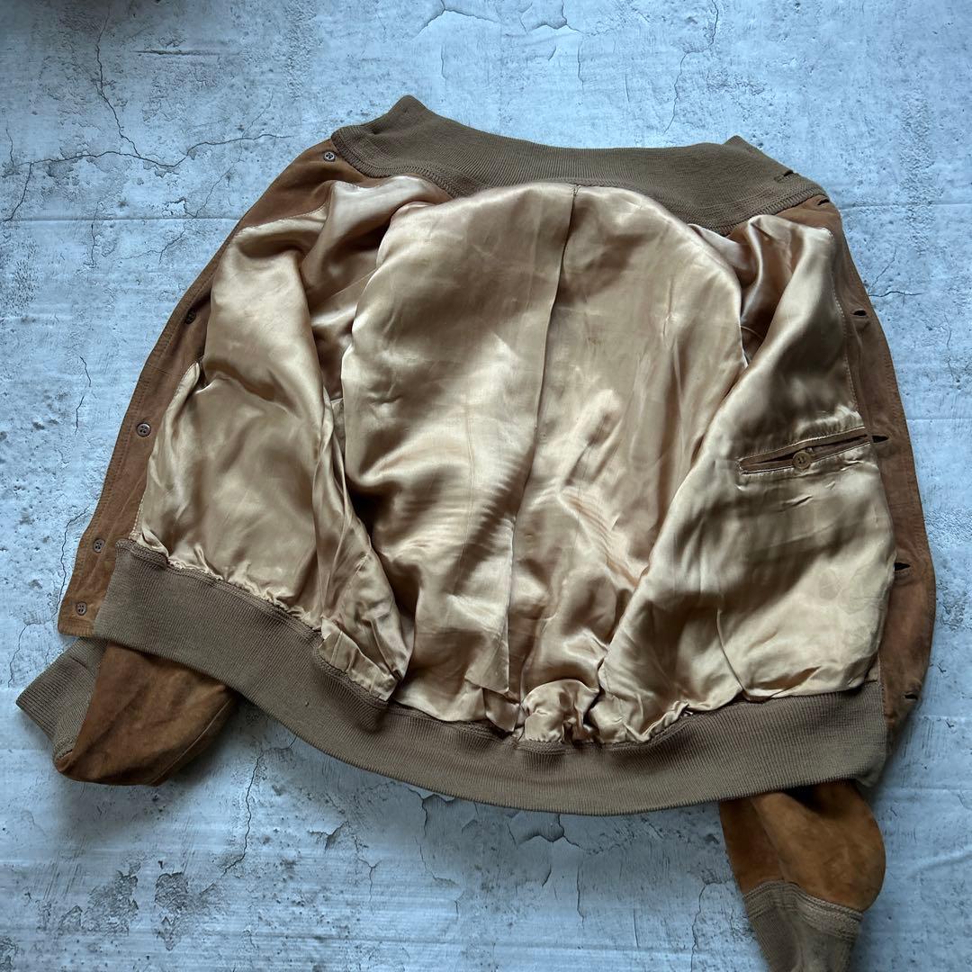 Vintage 80s ユーロ レザージャケット スエードジャケット 52の通販は
