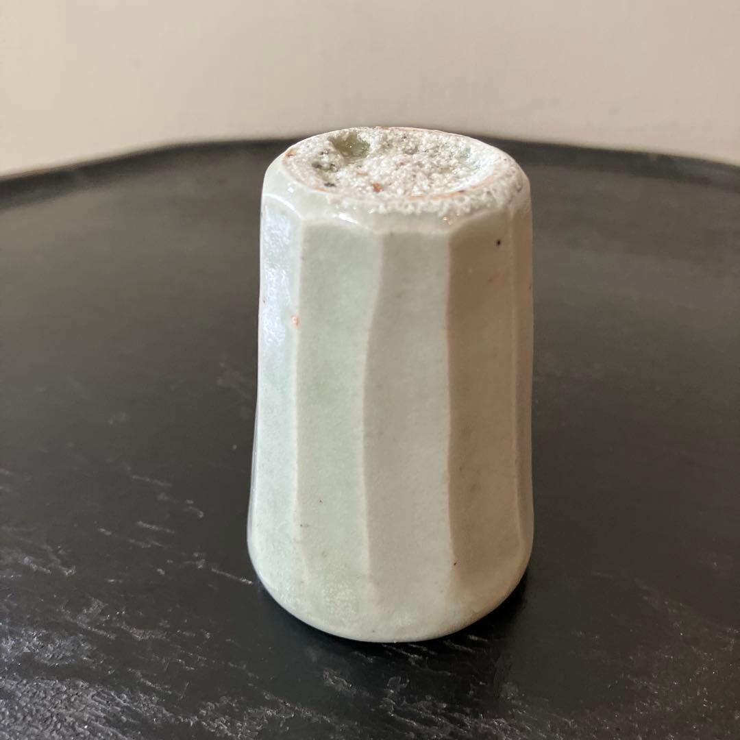 李朝面取筒盃　酒器　白磁　秦秀雄　浅川伯教　韓国アンティーク　朝鮮骨董　徳利