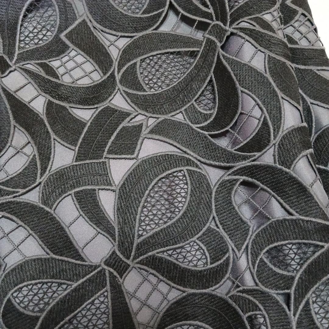 M'SGRACY リボンレースタイトスカート38 ブラック黒 エムズグレイシーM