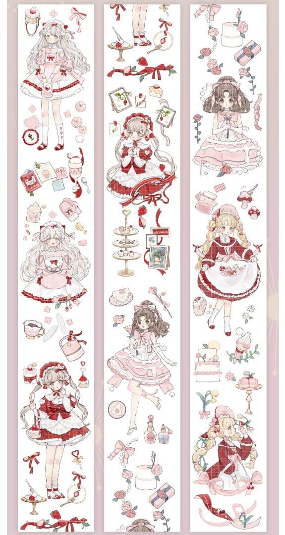 ✩再販✩J234＃草莓奶糖(PET)当季限定切り売り海外人物マステ女の子