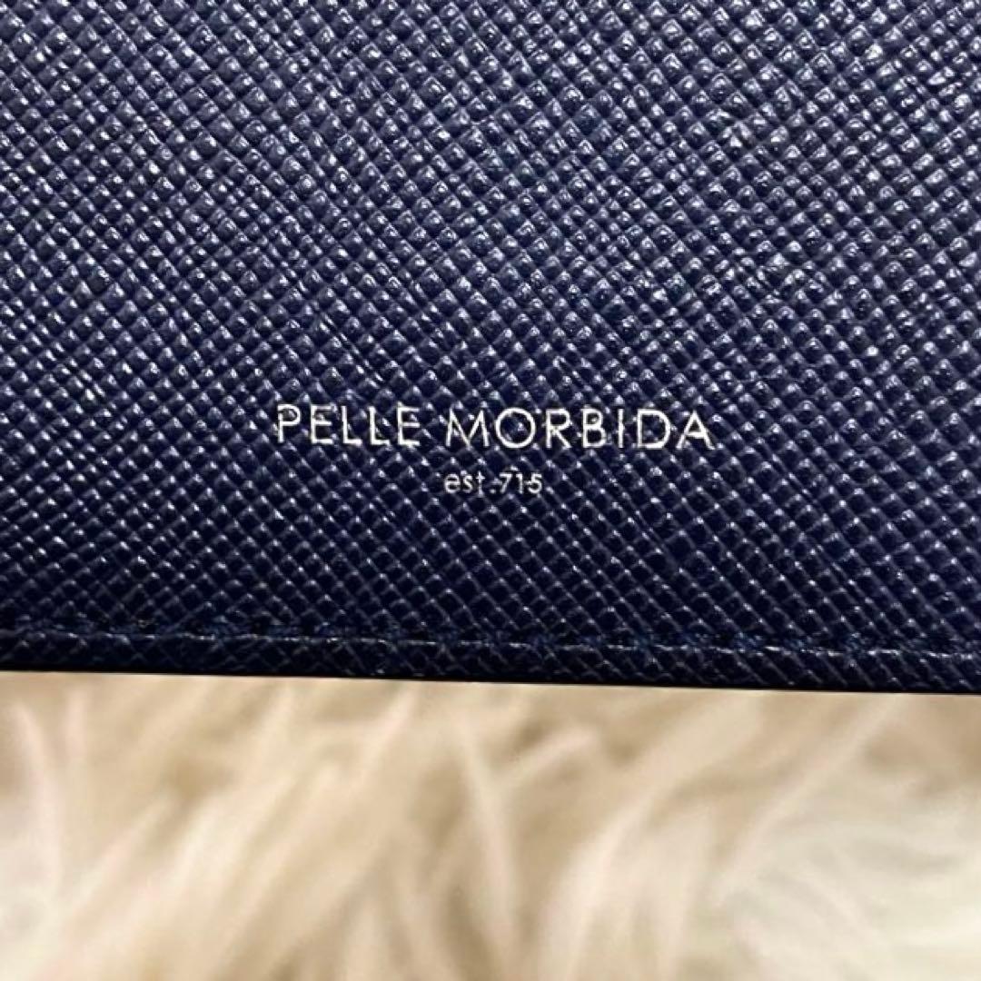 未使用級✨】ペッレモルビダ 三つ折り財布 サフィアーノレザー ネイビー