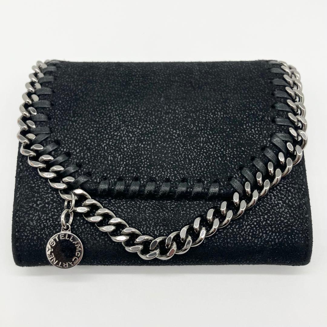 ステラマッカートニー　ファラベラ ロゴチャーム　二つ折り財布　ブラック