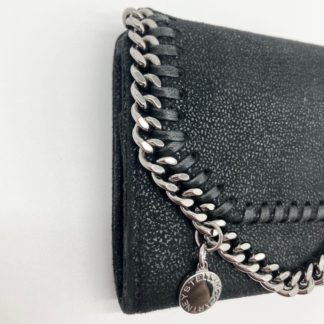 ステラマッカートニー　ファラベラ ロゴチャーム　二つ折り財布　ブラック