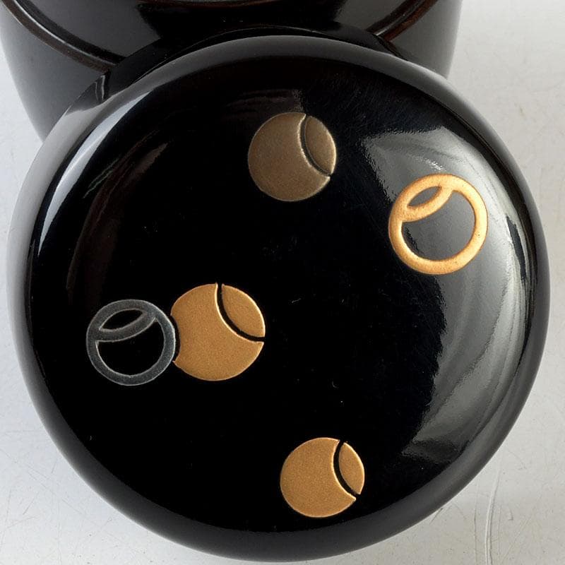 茶道具 塗師 幸悦作 つぼつぼ蒔絵 中棗 共箱 V 9389