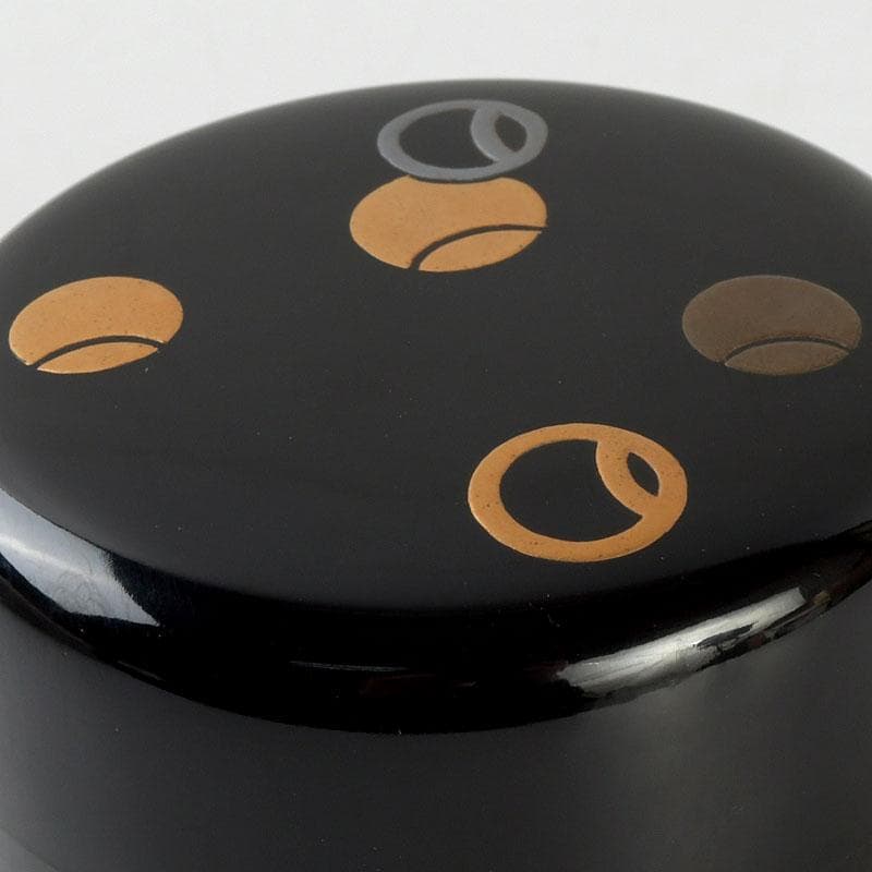 茶道具 塗師 幸悦作 つぼつぼ蒔絵 中棗 共箱 V 9389