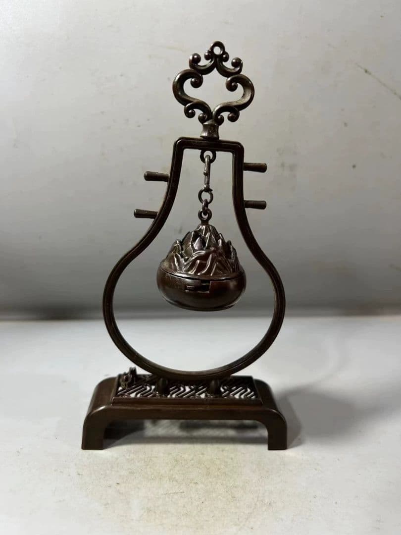 銅細工 香道具 吊香炉 装飾品 工芸品 美術品 置物 銅細工 盤