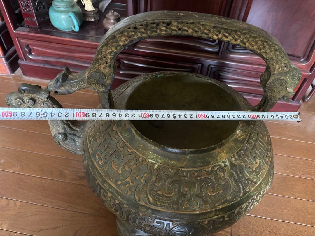 中国古美術 特大青銅器 盉 高さ：約50cm 重さ：約10kg