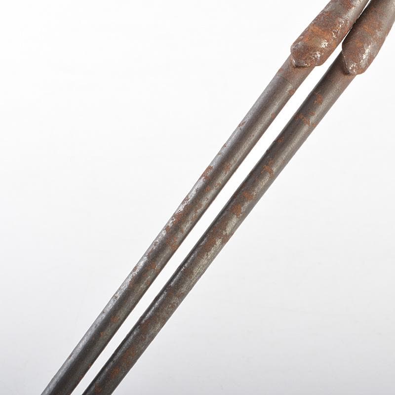 茶道具 古鉄 鶴頭火箸 時代箱付 V R7389