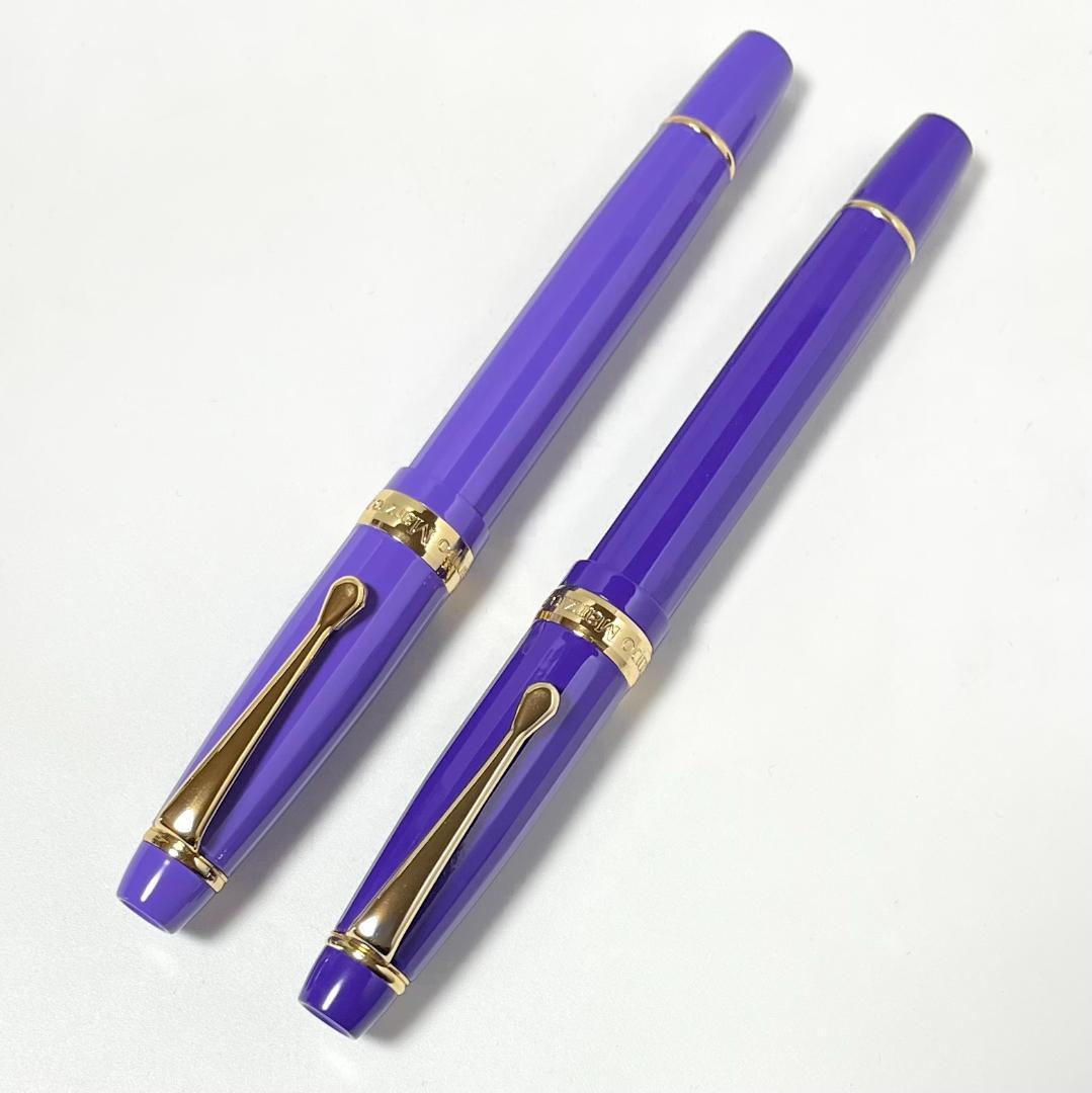 ほぼ未使用】カンポマルツィオ OLD ELITE 万年筆 水性ボールペン 青紫