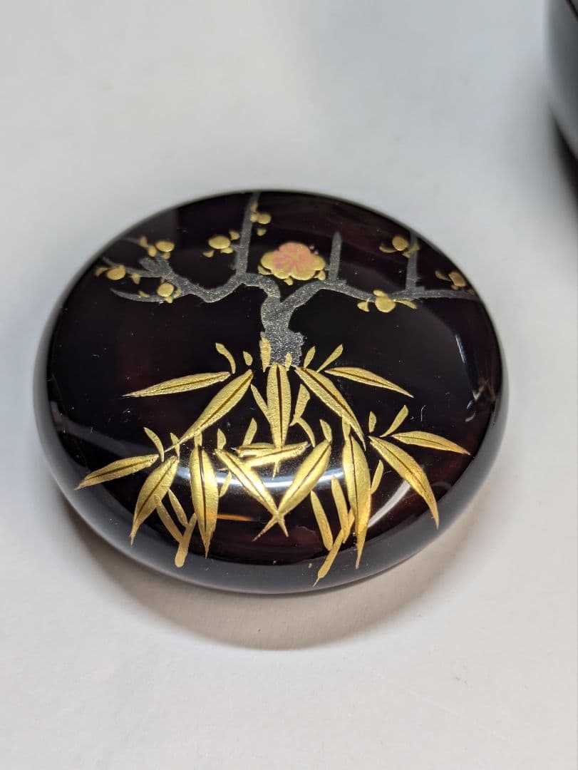 茶箱 梅笹文様 茶道具 平棗 茶せん筒 香合 骨董 光琳蒔絵 輪島塗