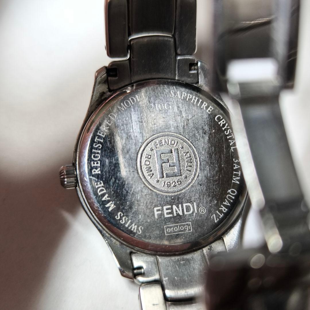 稼動品【FENDI】210G 腕時計 サーモンピンク メンズ 箱付き デイト