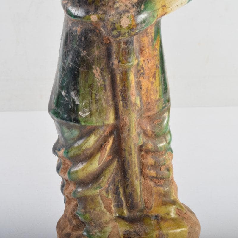 中国 三彩 兵馬俑 人物俑 陶人形 人物像 武人像 C 8846 上海 香港