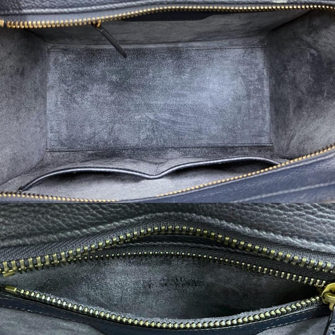 セリーヌ　ラゲージ　マイクロ　レザー　ネイビー　ハンドバッグ　2019年