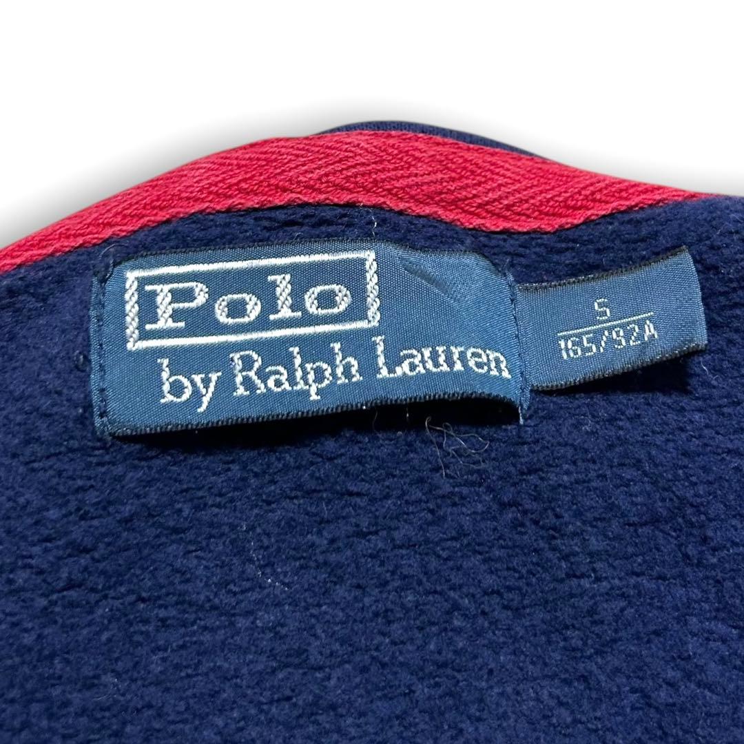 専用！90s ラルフローレン 国旗 刺繍 ビックポニー 短丈 ジップ パーカー