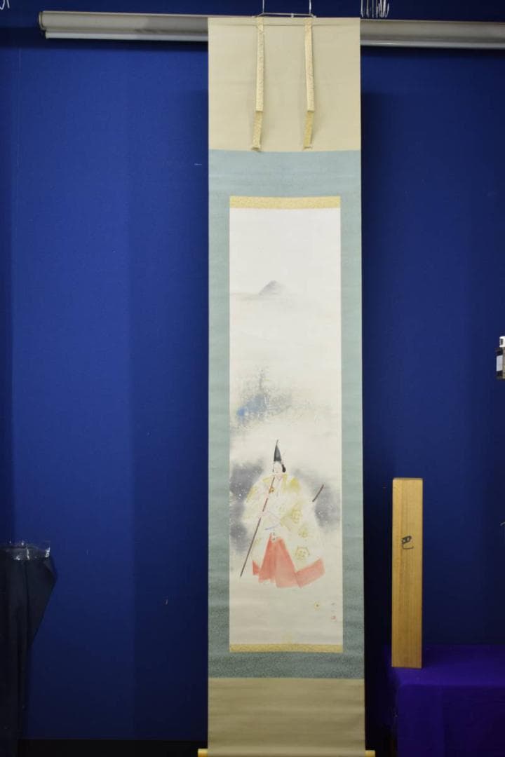 真作/三宅鳳白/能舞/巴御前/桐共箱付/布袋屋掛軸HF-487