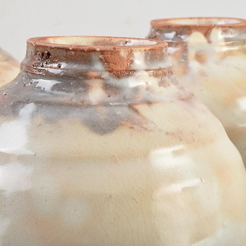 茶道具 萩焼 栖雲窯 都野栖雲作 数茶碗 五客 共箱 M