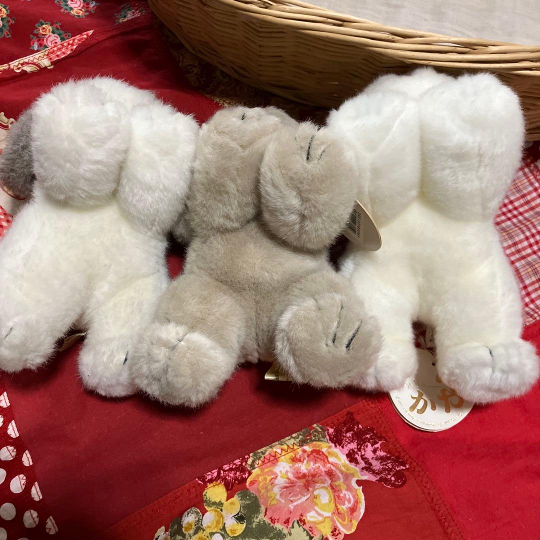 うめ吉　ぬいぐるみ　寝そべり　3体セット　中島潔　ぬいぐるみ犬　子犬