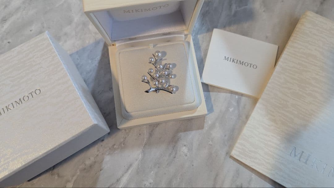 ミキモト幸福の木ラージ 現行品 MIKIMOTO ミキモト ブローチ 幸福の木