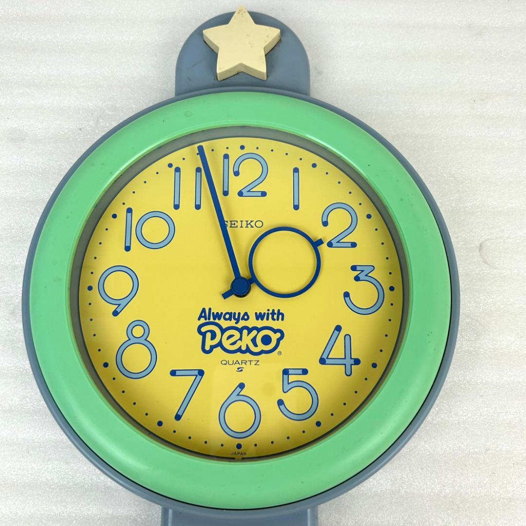 【レア物】ペコちゃん壁掛け時計　振子時計　不二家　SEIKO 非売品　動作確認済