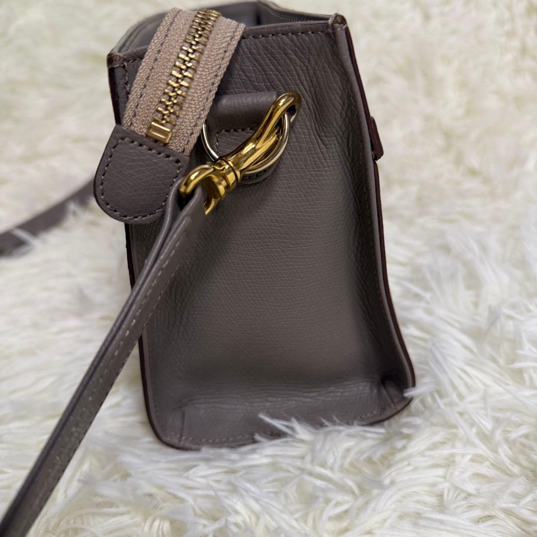 美品❕decobranche 花柄ショルダーバッグ グレー レザー