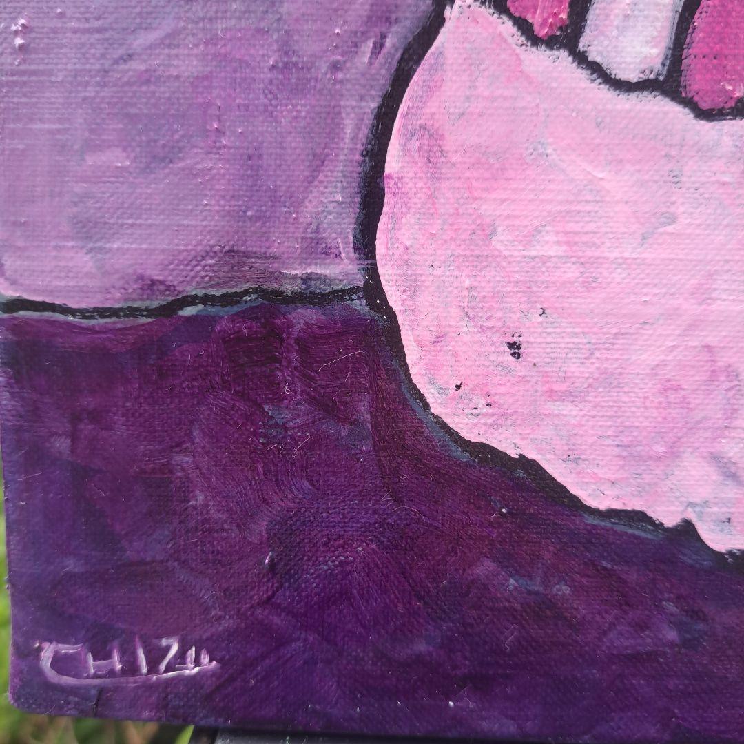 キャンバス油絵 専用 ダンシングフラワー 渋華やかおしゃれアート