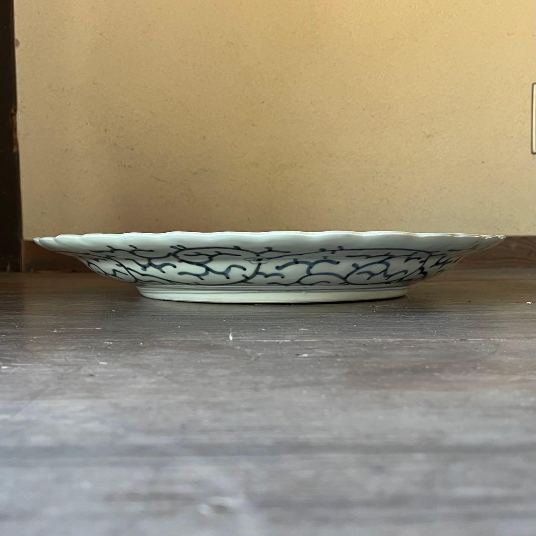 古伊万里　大皿　印判　染付　松竹梅　42cm