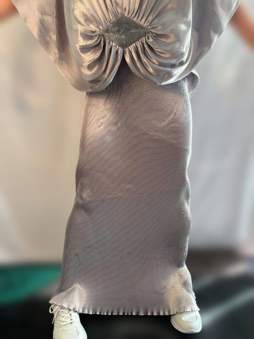 ダイアナ妃 シルバーロングドレス 英国王室御用達 GNYUKI TORIMARU