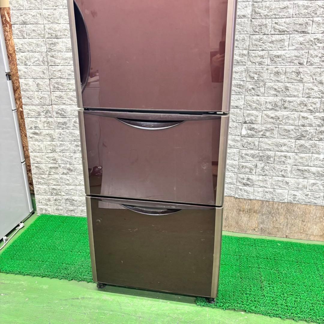 609 ブラウンカラー　日立　大型冷蔵庫　375L 300L強　自動製氷　右開き