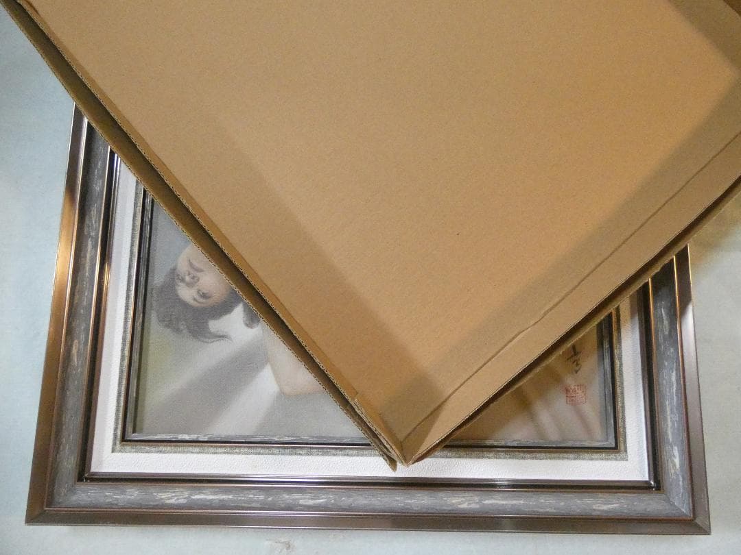 絵画　 油彩　高塚省吾「人物」 サイン　F8サイズ　額装済み 肉筆手描き