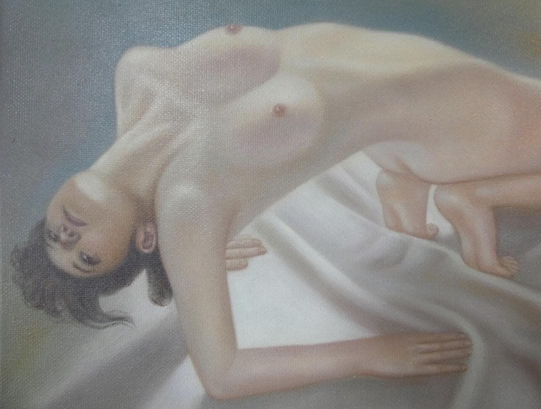 絵画　 油彩　高塚省吾「人物」 サイン　F8サイズ　額装済み 肉筆手描き