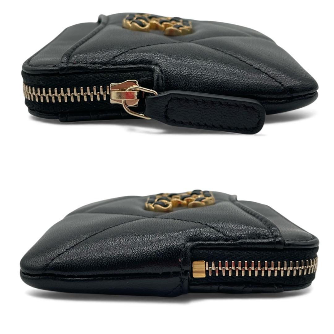 【未使用】シャネル シャネル19 マトラッセ カードケース ブラック