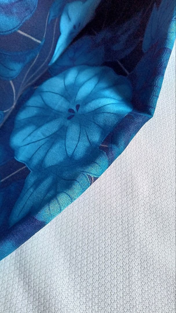 お値下げ　撫松庵ゆかた反物　 朝顔と麻の葉もよう　新品 未開封