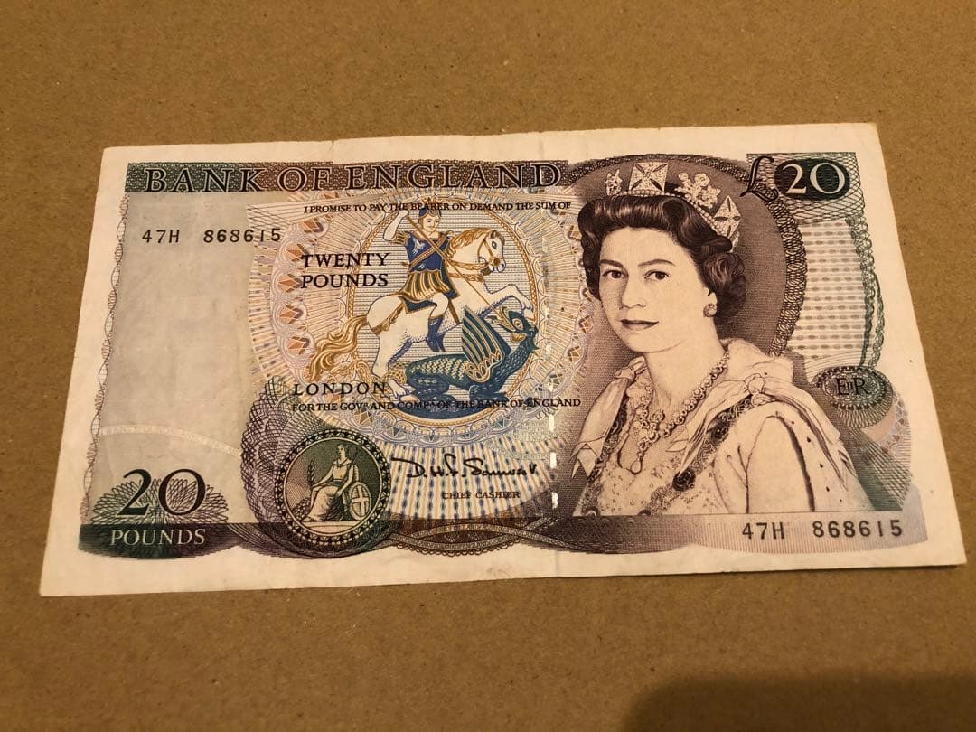 専用】イギリス エリザベス女王 20ポンド 旧紙幣 シェイ