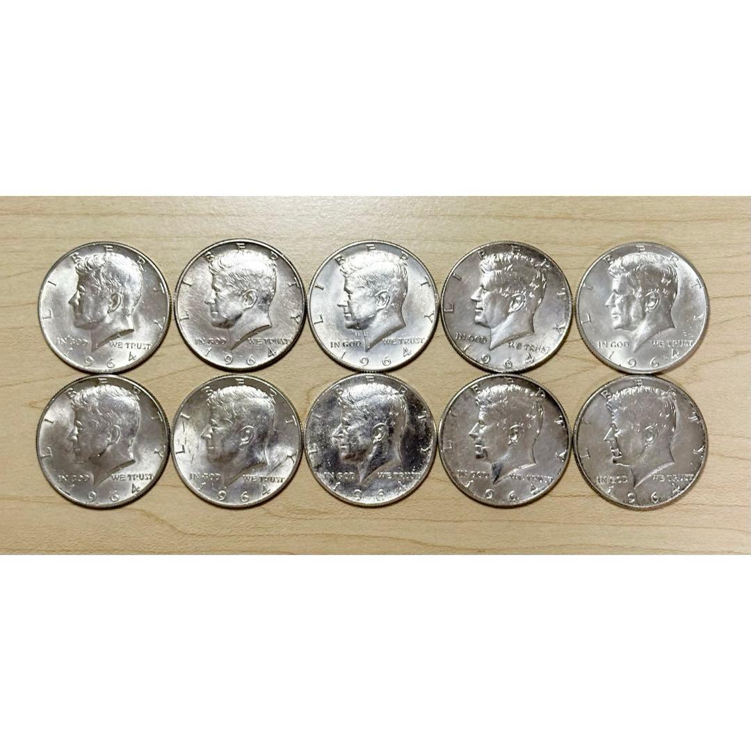 ケネディ ハーフダラー 1964年 10枚 銀貨 シルバーコイン 銀品位90