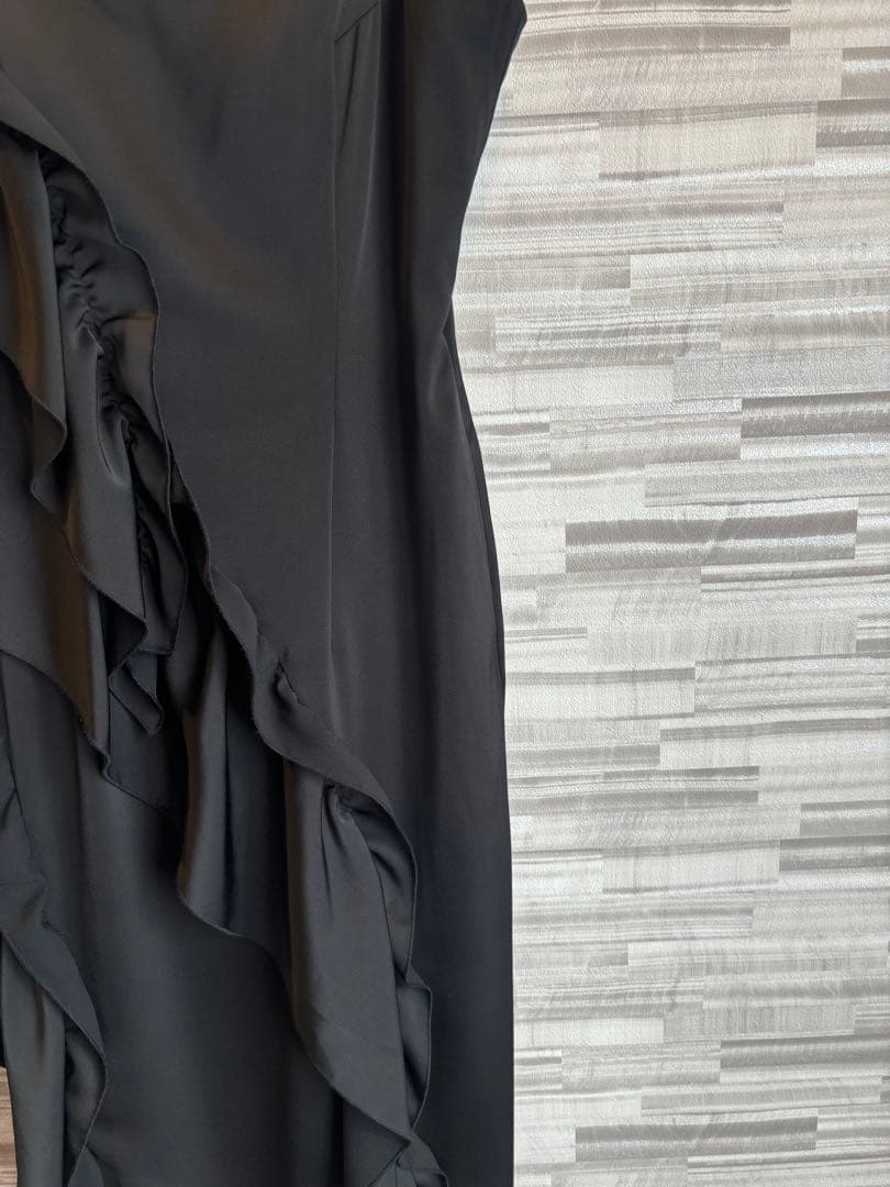 LAGUNAMOON シアートップス付 フリルキャミドレス M ブラック