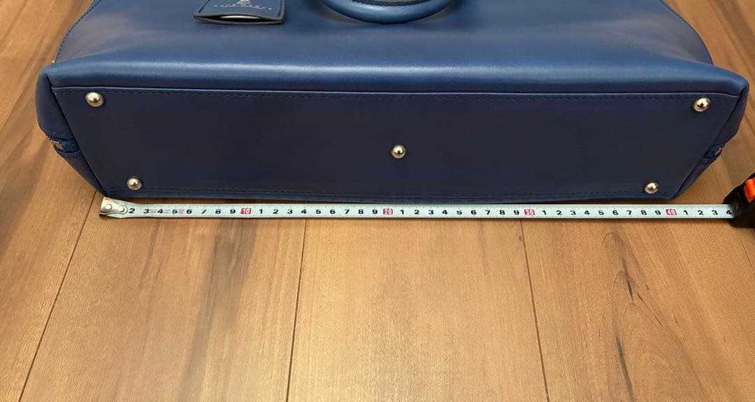 美品　DEUX MONCX ビジネスバッグ 2way レザー ブルー