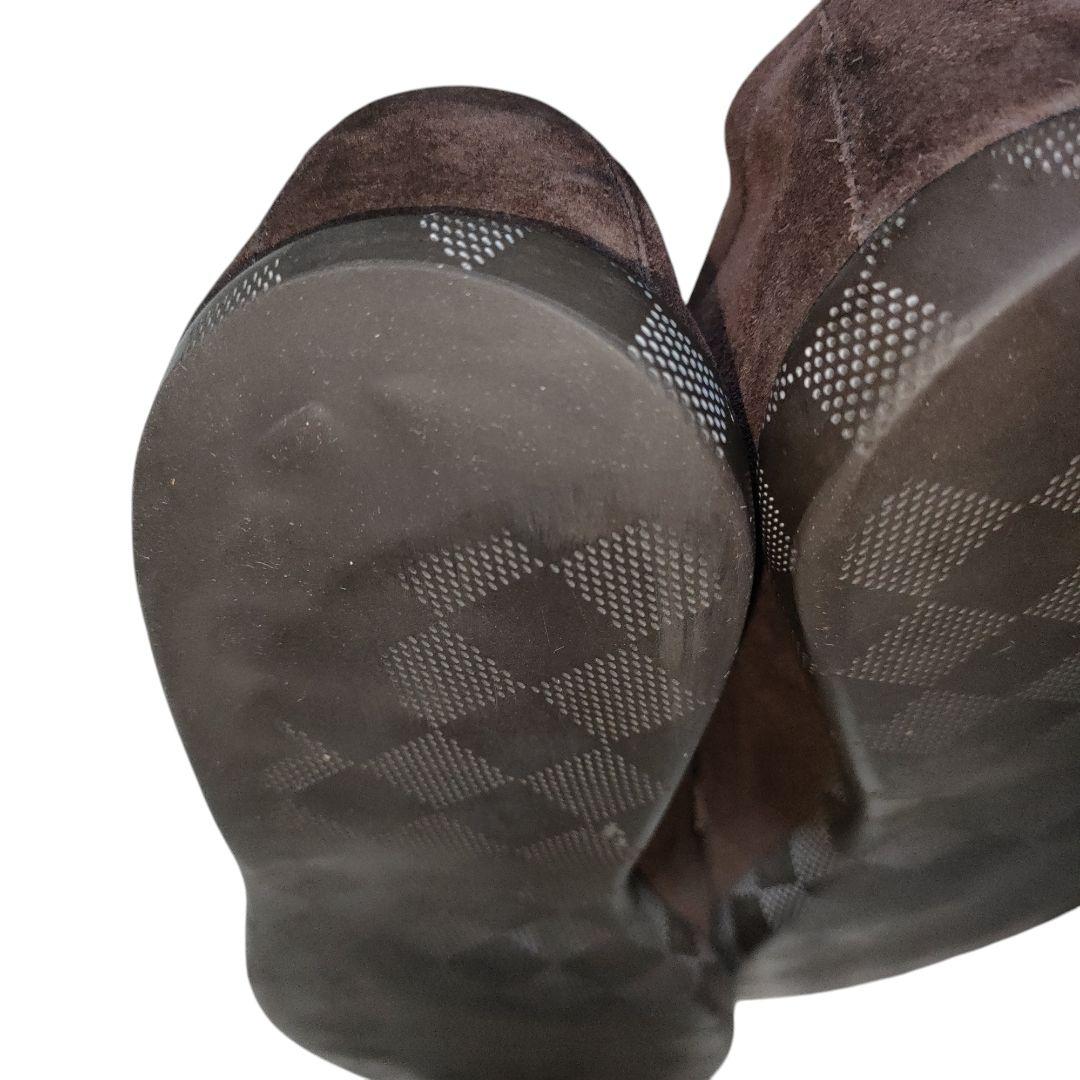 ルイヴィトン スウェードレザー シューズ 9.5ダミエ ダークブラウン メンズ