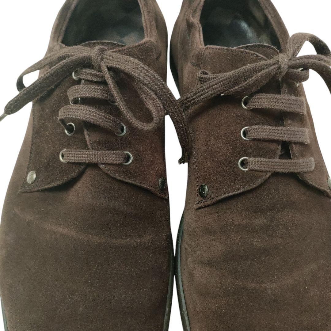 ルイヴィトン スウェードレザー シューズ 9.5ダミエ ダークブラウン メンズ