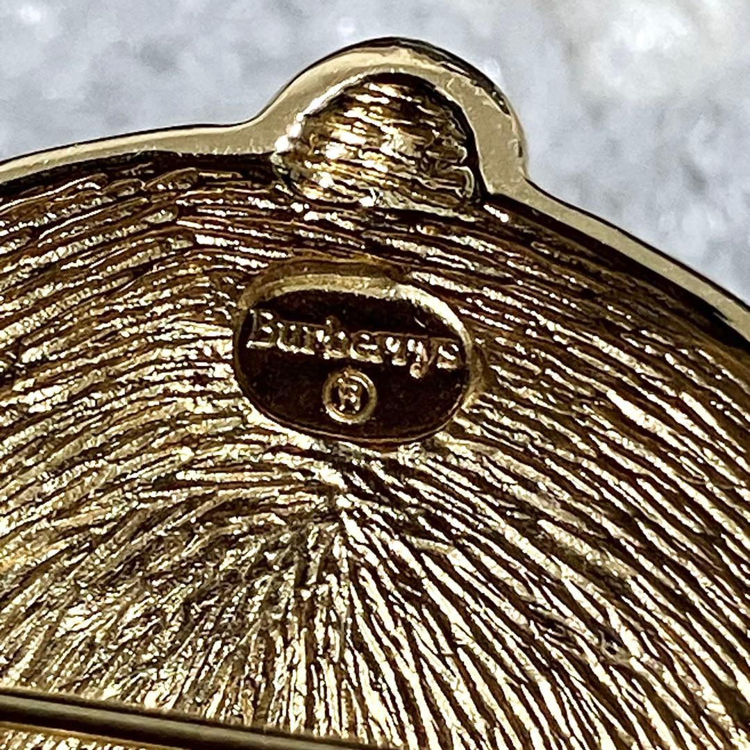 バーバリーズ［ピンブローチ］ラインストーン パール チェーン