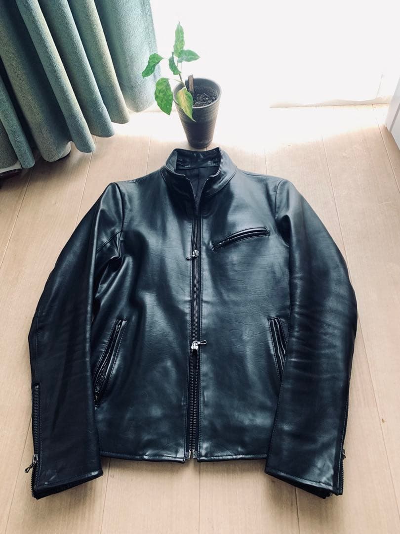 シェラック！展示会オーダー限定ライダース！裏地パイソン高級キュプラ