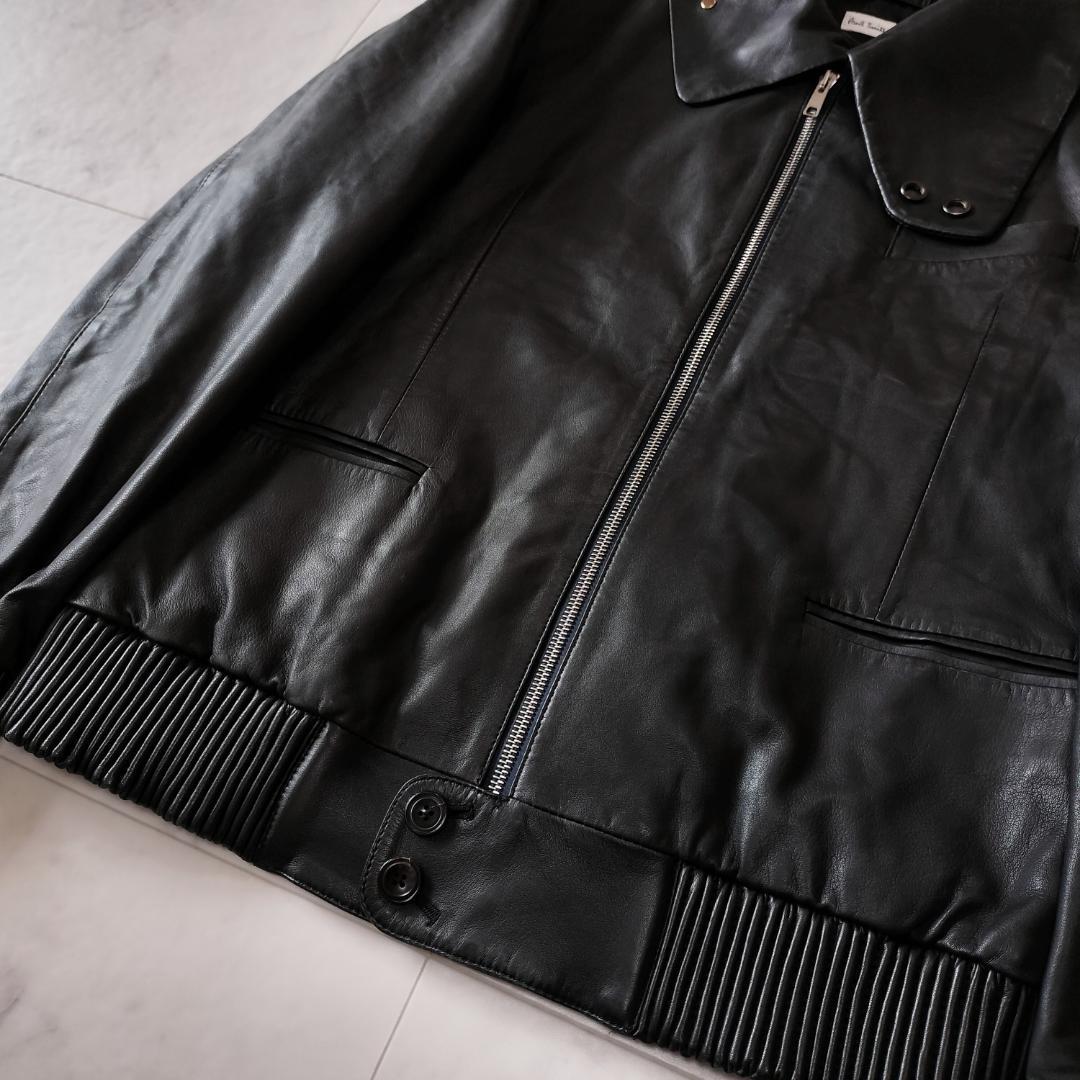 ポールスミス 10AW コレクションモデル 変形襟レザージャケット M ブラック