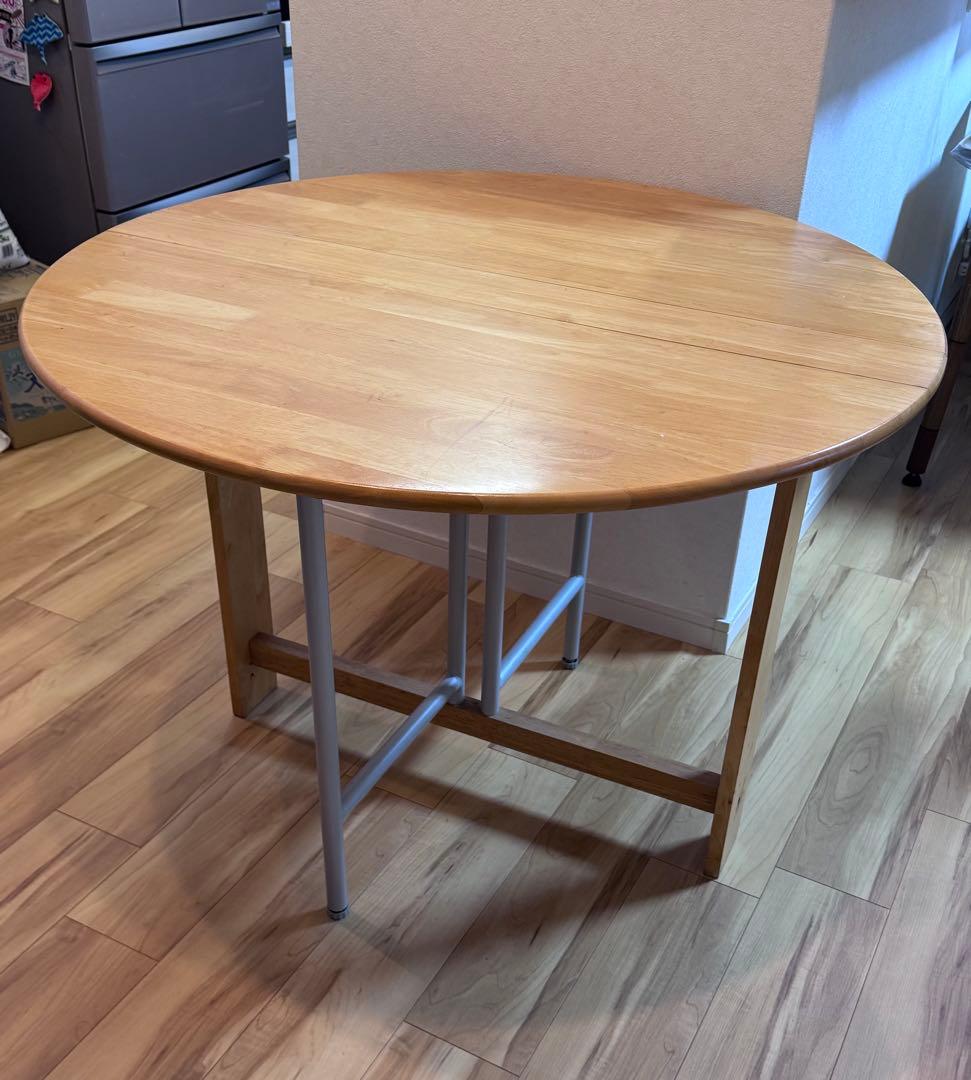 カ*ス様 ナチュラルウッド 折りたたみ ダイニングテーブル　丸テーブル　ラウンド