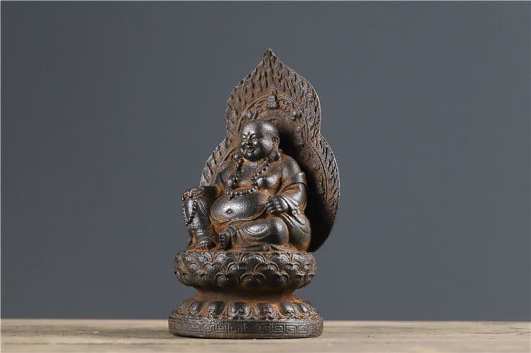 弥勒仏像 鉄器 開運 風水 重厚 極細工 装飾品 工芸品 置物 仏教美術 美術