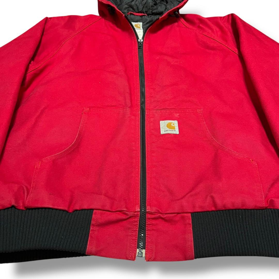 90s カーハート アクティブジャケット 赤 キルティングライナー