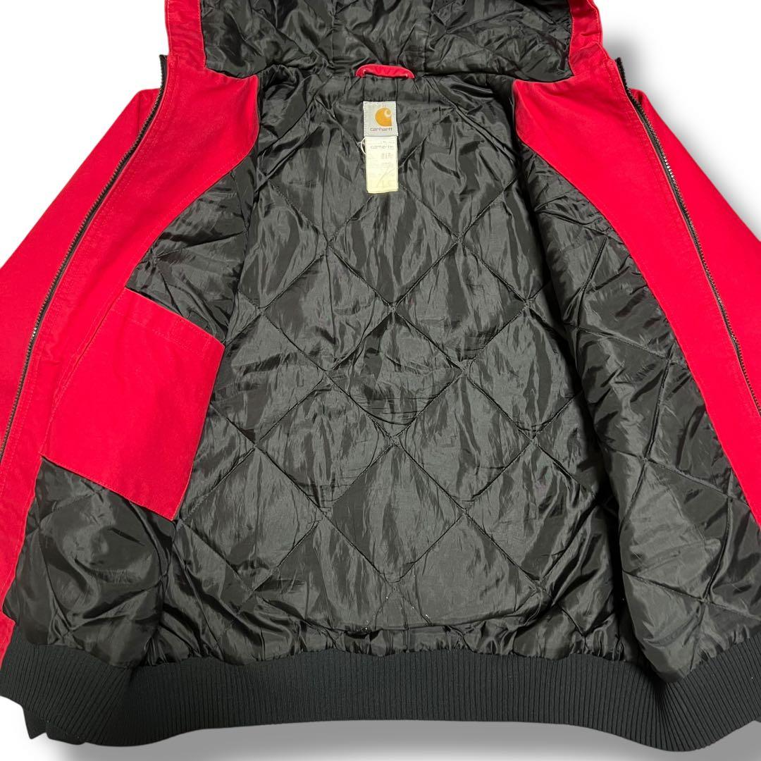 90s カーハート アクティブジャケット 赤 キルティングライナー