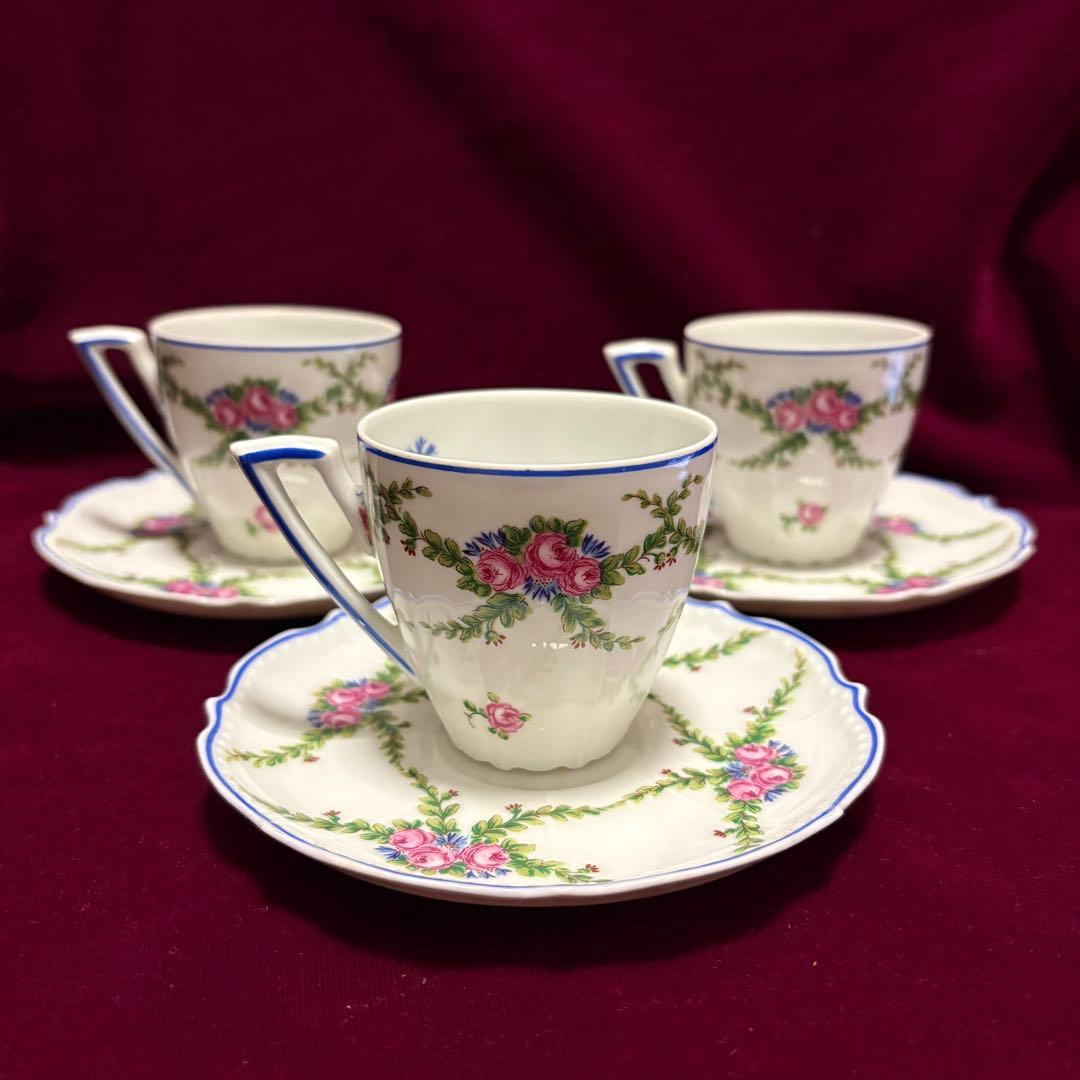 リモージュ レイノー フランス製 RAYNAUD カップ＆ソーサー 薔薇