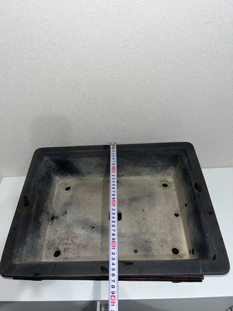 中国古盆器＜中国宜興・烏泥 在落款・泥味抜群 盆栽鉢