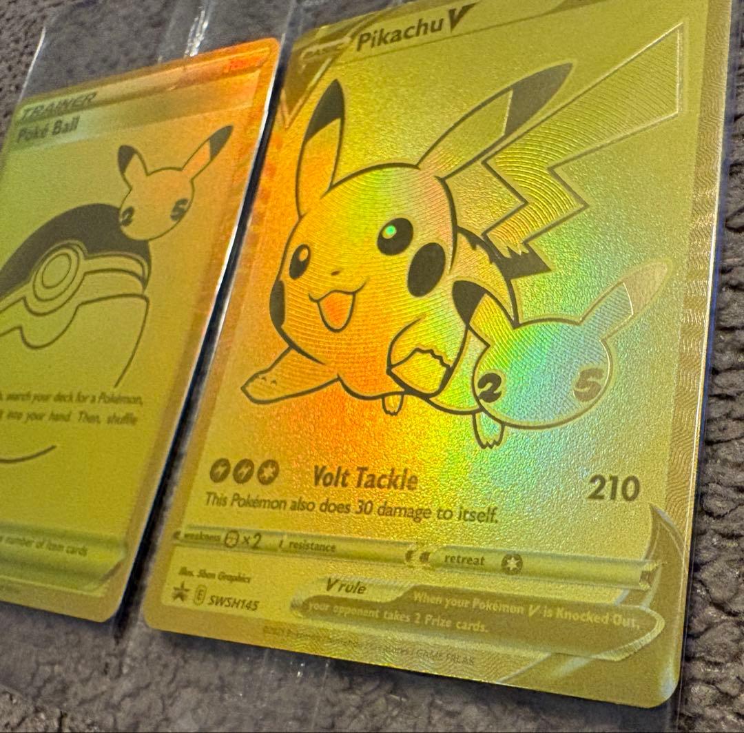 ゴールデン ピカチュウV【英語版】モンスターボール/2枚セット/25th/プロモ