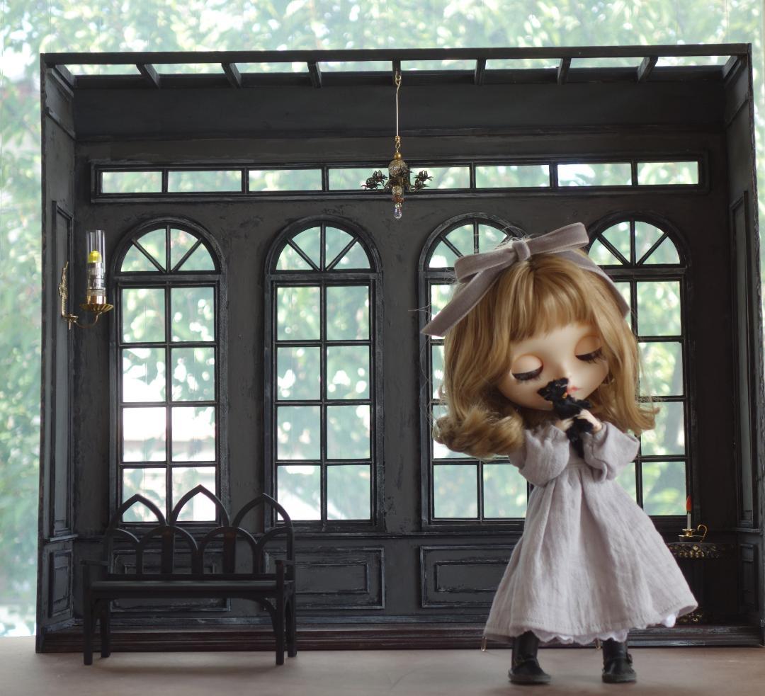 背景ボード 木製ドールハウスNo.3 ゴシック